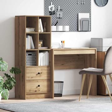 vidaXL Bureau Artisan Eiken 125,5 x 40 x 127 cm 2 st, Verzenden, Nieuw