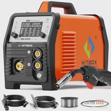 HITBOX MIG200 Lasapparaat: 7-in-1 MIG/MMA/TIG/Spot met LED D, Verzenden, Nieuw