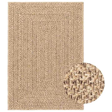 vidaXL Vloerkleed ZIZUR binnen en buiten 160x230 cm jute, Huis en Inrichting, Verzenden, Nieuw, Bruin