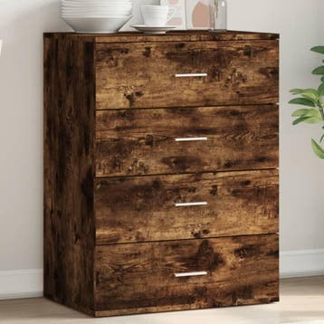 vidaXL Dressoir 60x39x80 cm bewerkt hout gerookt, Verzenden, Nieuw, Overige houtsoorten, Minder dan 50 cm