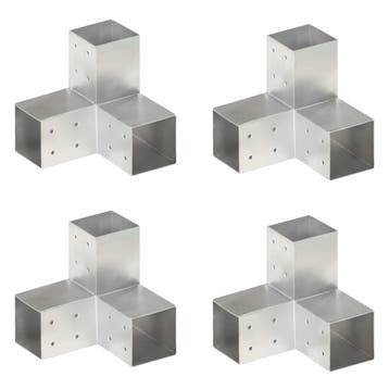 vidaXL Paalverbindingen 4 st Y-vorm 81x81 mm gegalvaniseerd, Verzenden, Nieuw