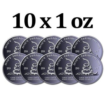 Verenigde Staten. 10 x 2027 1 oz Titanium Dont Tread on Me