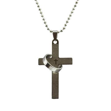 Fako Bijoux - Ketting - Kruis Met Ring - Zilverkleurig, Sieraden, Tassen en Uiterlijk, Kettingen, Verzenden, Nieuw