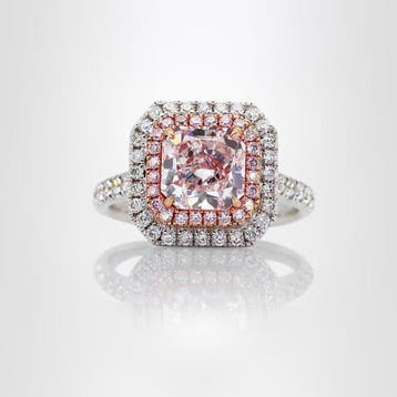 Ring - 18 karaat Witgoud, Roségoud - 2.60ct. tw. Roze, Nieuw