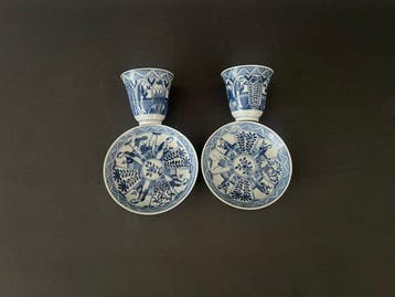 Blauw wit - Porselein - China - Qing Dynastie (1644-1911)