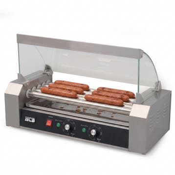 HCB Worstengrill - hotdogroller - 5 rollen - RVS - 230V, Verzenden, Nieuw in verpakking, Overige typen