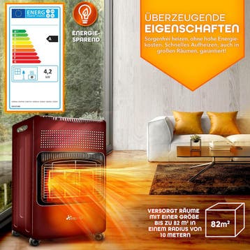 Gaskachel - Gasverwarming - 4200W - incl. Gasdrukregelaar en, Verzenden, Zo goed als nieuw