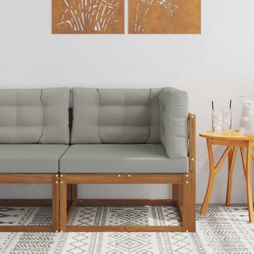 vidaXL Outdoor Hoekbank Naturel, Verzenden, Nieuw