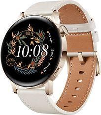 Huawei Watch GT 3 42 mm goud met leren bandje wit, Verzenden, Gebruikt
