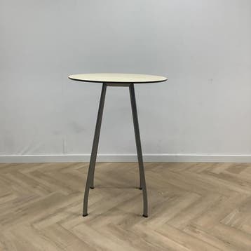 sta-tafel, (hxbxd) 110x80x80 cm, Ahorn blad - metalen poten, Ophalen of Verzenden, Gebruikt