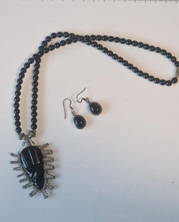 Zonder minimumprijs - 3-delige sieradenset Zilver, Onyx