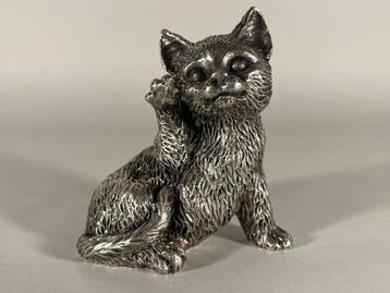 Beeldje - The little cat - .925 zilver