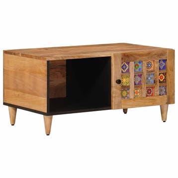 vidaXL Salontafel Naturel 80 x 50 x 40 cm Massief Mango Hout, Huis en Inrichting, Tafels | Salontafels, Verzenden, Nieuw, Overige houtsoorten