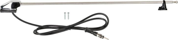 Raamstijl antenne AM/FM chroom 100cm 3 delig uitschuifbaar, Auto diversen, Overige Auto diversen, Verzenden