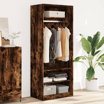 vidaXL Kledingkast 80x50x200 cm bewerkt hout gerookt, Verzenden, Nieuw