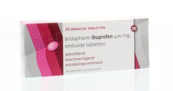 Leidapharm Ibuprofen 400 mg - 20 omhulde tabletten, Verzenden, Nieuw