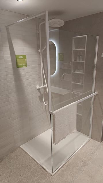 Inloopdouche 120cm mat wit met gratis douchevloer - 0006, Ophalen, Nieuw, Glas, Douche