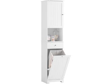 SoBuy BZR216-W - Badkamerzuil - 4-in-1 opslag met wasmand en, Huis en Inrichting, Verzenden, Nieuw