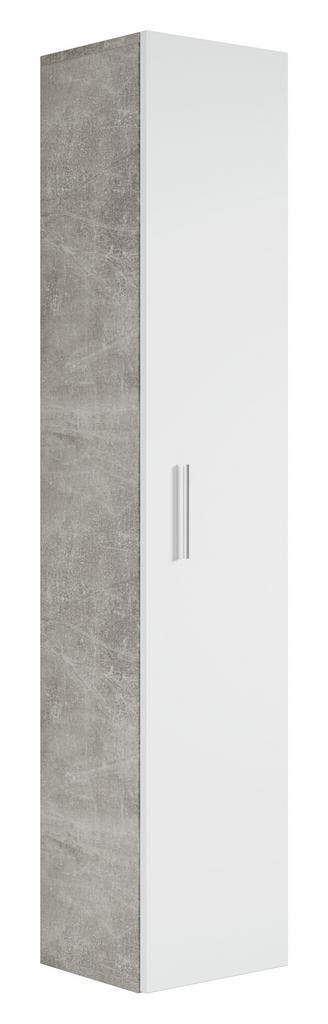 Badkamerkast Pluto 30 x 30 x 150 cm Beton Wit Kolomkast, Verzenden, Nieuw, (Half)hoge kast