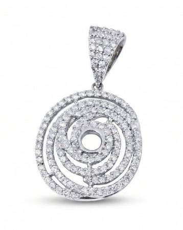 Hanger - 18 karaat Witgoud - 0.96ct. tw. Diamant