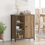 vidaXL Dressoir Artisan Eiken 70 x 30 x 80 cm Bewerkt hout, Verzenden, Nieuw, 50 tot 100 cm, 25 tot 50 cm