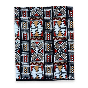Fat Quarter Afrikaanse Wax Print Stof - Rood Beige FTQ 8727, Ophalen of Verzenden, Nieuw