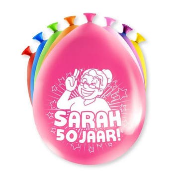 Party Ballonnen Sarah 50 Jaar - 8 Stuks, Kleding | Dames, Ophalen of Verzenden, Nieuw