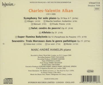 cd - marc -andrÃ© hamelin - Alkan: Symphony for Solo Pian., Verzenden, Zo goed als nieuw