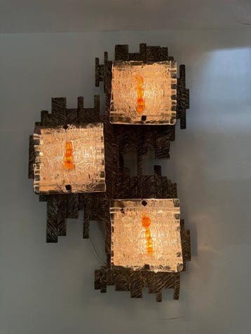 Poliarte - Wandlamp - Brutalistische wandlamp A 3 lampen -