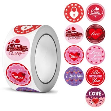 500 Stickers Op Rol - 2.5cm - Love - Beloningsstickers -, Verzenden, Nieuw