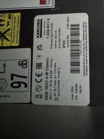 KARCHER HOGEDRUKREINIGER WARMWATER HDS 10/21-4 Classic 400V, Ophalen of Verzenden, Nieuw