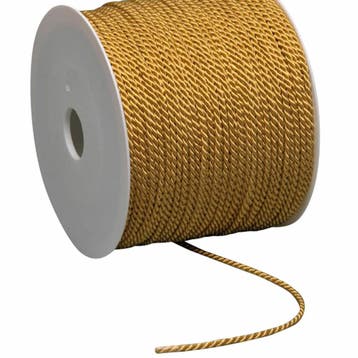 Labelkoord / Folderkoord Gedraaid Textiel - Goud - 100 M...