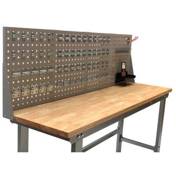 Werkbank met achterwand – Werkbank set 2 meter, kleur grijs., Doe-het-zelf en Verbouw, Werkbanken, Ophalen of Verzenden, Nieuw