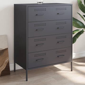 vidaXL Dressoir 68x39x89 cm staal antracietkleurig, Huis en Inrichting, Verzenden, Nieuw, Metaal, Minder dan 50 cm
