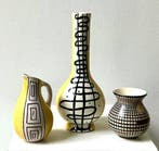 Strehla, VEB Haldenleben - Vaas - Keramiek - Drie DDR-vazen