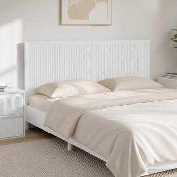 vidaXL Wandgemonteerd Hoofdeinde EDE Hoogglans Wit Bewerkt, Verzenden, Nieuw, Wit, Hout