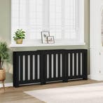 vidaXL Radiatorombouw 205x21,5x83,5 cm bewerkt hout zwart, Doe-het-zelf en Verbouw, Verwarming en Radiatoren, Verzenden, Nieuw