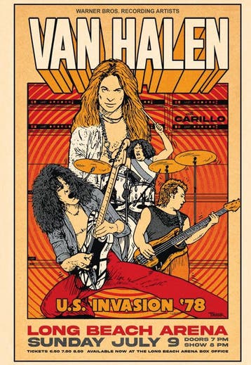 Posters - Poster Van Halen - Long Beach Arena, Verzenden, Zo goed als nieuw