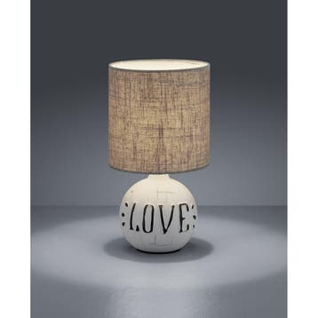 LED Tafellamp - Trion Ernami Love - E14 Fitting - Rond - Mat, Huis en Inrichting, Ophalen of Verzenden, Nieuw, Keramiek, Overige fittingen