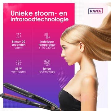 RAVEG Stoomstijltang zwart, Ophalen of Verzenden, Zo goed als nieuw