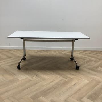 verrijdbare klaptafel, 160x80 vm, grijs - metaalkleur, Ophalen of Verzenden, Gebruikt