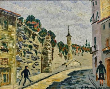 Post Fauvist School (XX) - Figures In An Old Village, Antiek en Kunst, Kunst | Schilderijen | Klassiek