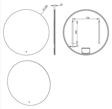 Spiegel Wiesbaden Giro Rond met LED Verlichting 120 cm, Huis en Inrichting, Badkamer | Badkamermeubels, Ophalen of Verzenden, Nieuw