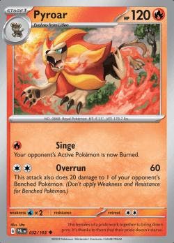 Pyroar 032/193 reverse holo Paldea evolved, Hobby en Vrije tijd, Verzamelkaartspellen | Pokémon, Losse kaart, Nieuw, Foil, Ophalen of Verzenden