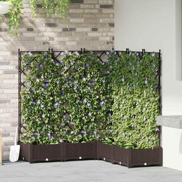 vidaXL Plantenbak 5 st Bruin 120 x 120 x 125,5 cm PP, Tuin en Terras, Verzenden, Nieuw, 100 cm of meer