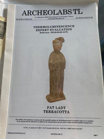 Oud Chinees, Tang-dynastie Terracotta Dikke Dame-figuur. 37