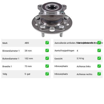 Wiellager Toyota Yaris 1.6 GR 4WD (P21, PA1, PH1) Van 2020-0, Verzenden, Nieuw, Toyota