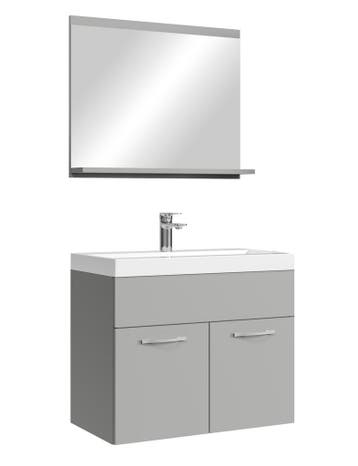 Badkamermeubel Montreal Set 02 60 x 35 cm Mat Grijs, Verzenden, Nieuw, Wastafelkast