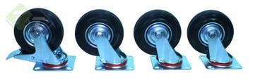 3x Zwenkwiel En 1x Zwenkwiel Met Rem - 125 Mm - Draagvermoge, Doe-het-zelf en Verbouw, Zwenkwielen, Ophalen of Verzenden, Nieuw
