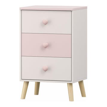 Kindernachtkastje Sandnes wit en roze 62x38x30 cm [en.casa], Verzenden, Nieuw